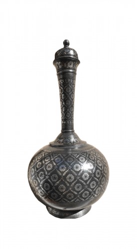 Indian bidri  metal flask 