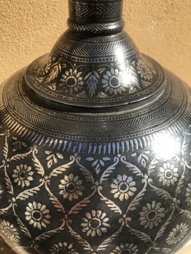 Indian bidri  metal flask  - 