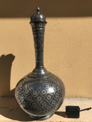  - Indian bidri  metal flask 