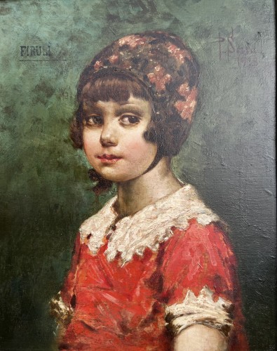 Pretty girl with woolly hat - P. Serra, 1933