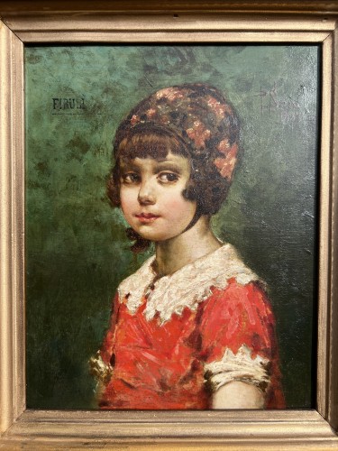 Pretty girl with woolly hat - P. Serra, 1933 - 