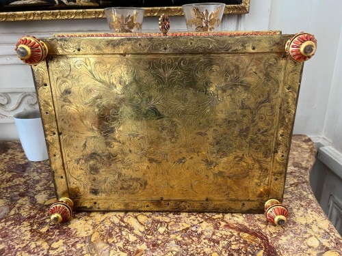 Coffret en corail, argent et bronze doré - Objets de Vitrine Style Louis XIII