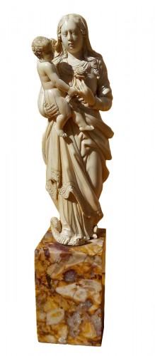 Vierge à l'enfant en ivoire - Louis XIII