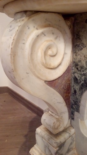 Paire de consoles Italiennes en marbre - Mobilier Style Louis XV