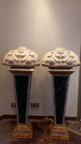Antiquités - Paire de consoles en marbre