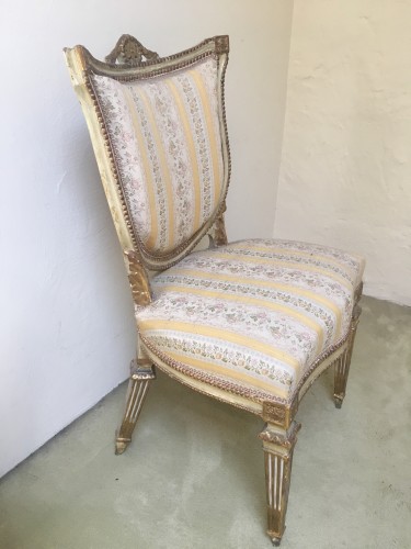 Paire de chaises italiennes de Carlo Toussaint - Sièges Style Louis XVI