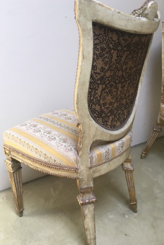 Paire de chaises italiennes de Carlo Toussaint - Louis XVI
