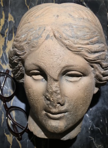 Cnide Aphrodite terra cotta antique head - Sculpture Style 