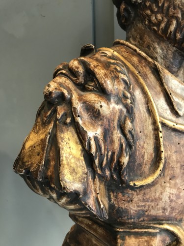 Antiquités - August renaissance wooden  buste