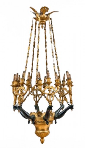 Lustre en bronze aux caducées