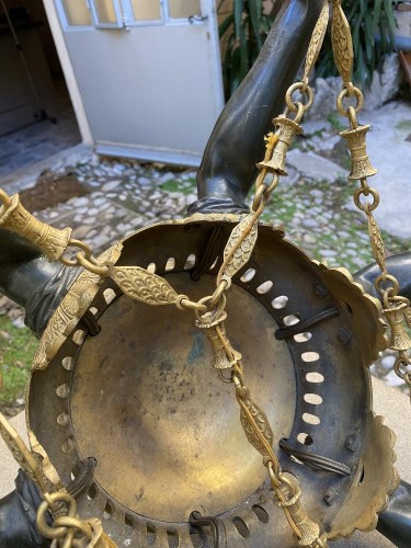 Louis-Philippe - Empire style bronze chandelier 