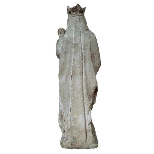 Gothic Virgin and Child fro Ile-de-Franc Polychrome stone - Religious Antiques Style Middle age