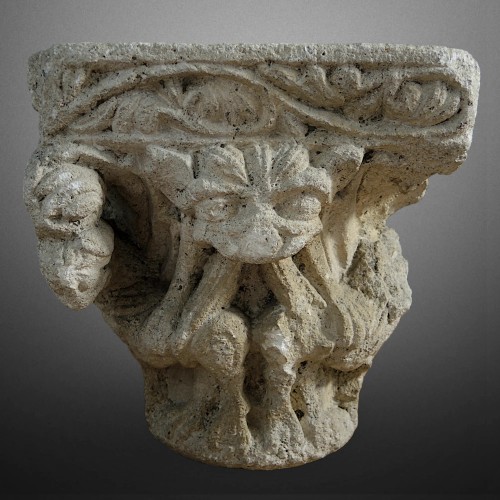 Sculpture  - Romanesque capital, Occitania 12th century.