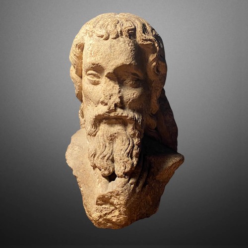 Bust of a Gothic apostle from the workshops of Reims - Sculpture Style Middle age