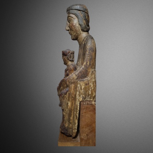 Sculpture  - Romanesque Enthroned Virgi,. Burgundy 12th century