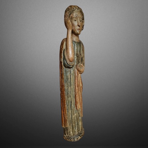 11th to 15th century - Saint John at the Calvary, Polychrome wood