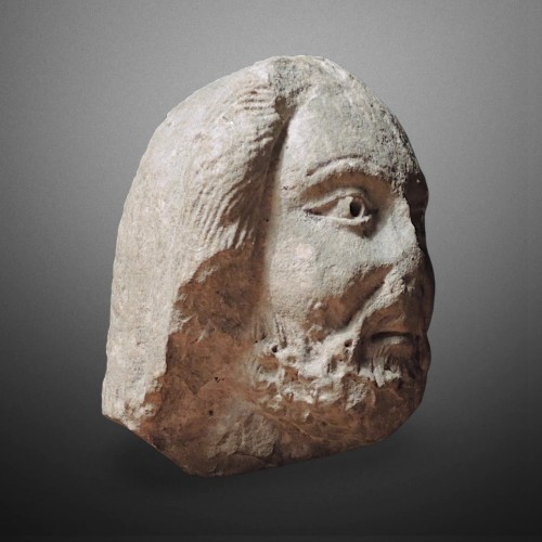 Romanesque Marble Prophet Head South of France - 
