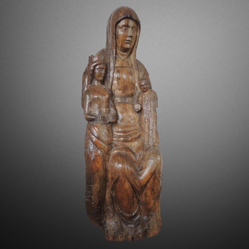 Art sacré, objets religieux  - Sainte Anne trinitaire - Anna Selbdritt. Rhin supérieur fin XIIIe siècle