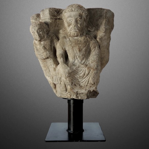 Chapiteau roman historié provençal, Hérode et le Massacre des Innocents - Sculpture Style Moyen Âge