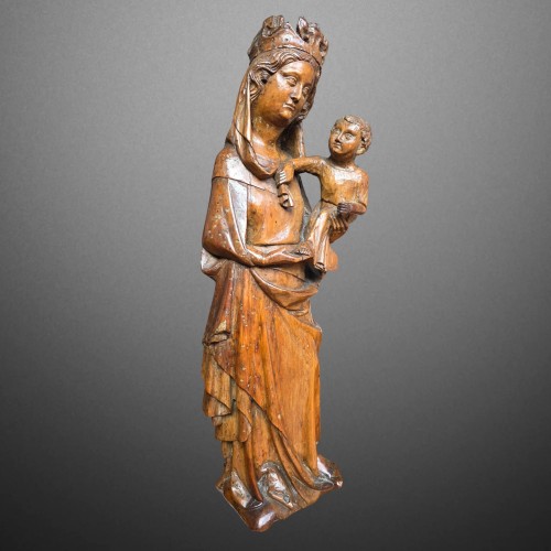 Vierge à l’Enfant - Est de la France mlieu du XIVe siècle - Sculpture Style Moyen Âge