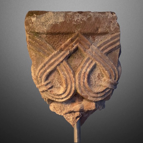 11th to 15th century - Romanesque capital with interlace decoration, Franconia 12th century
