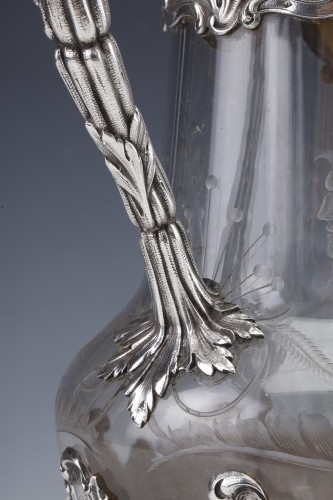 Boin Taburet - Pair of pitchers in crystal and sterling silver 19th century - Napoléon III