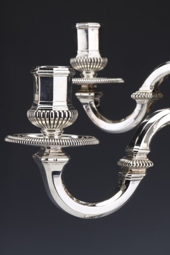 Puiforcat - Important Pair of late 19th century solid silver candelabra - 