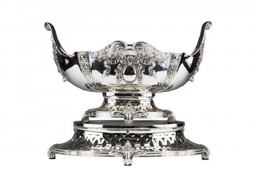 Solid silver centerpiece on its frame Germany late 19th century