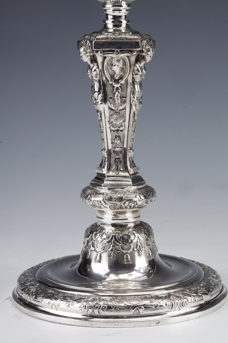 Marret Frères - Paire de candélabres en argent massif XIXe - Napoléon III