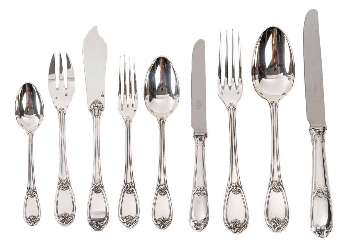 House of Husk® Set de Baguettes coréennes originales et cuillère à soupe -  Argent 