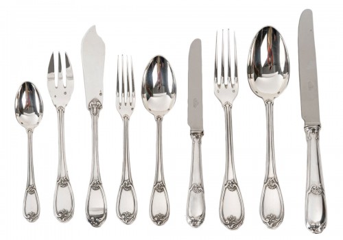 Henin - Silver cutlery set 120 pieces - Minerva 20th century