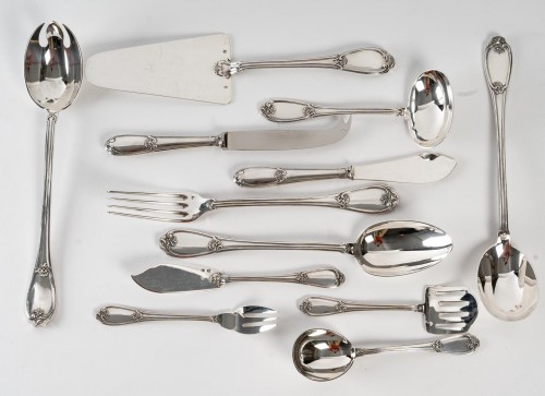 Henin - Silver cutlery set 120 pieces - Minerva 20th century - Antique Silver Style 50