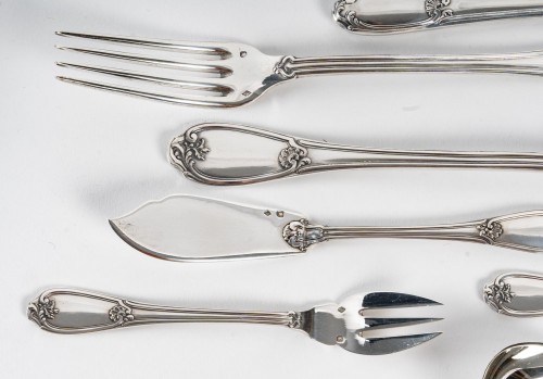 Antique Silver  - Henin - Silver cutlery set 120 pieces - Minerva 20th century