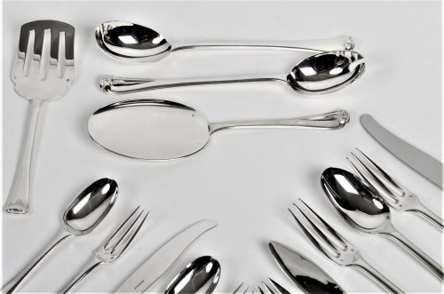 Puiforcat - Cutlery Set 163 Pieces Sterling Silver Model Mazarin 1930 - Art Déco