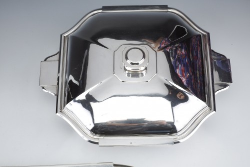 Cardeilhac - Covered vegetable dish in solid silver Art Déco - Antique Silver Style Art Déco