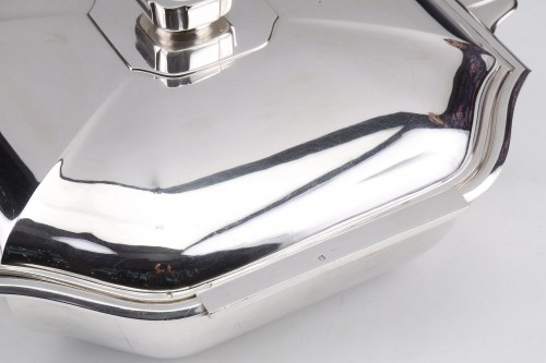 Art Déco - Cardeilhac - Covered vegetable dish in solid silver Art Déco