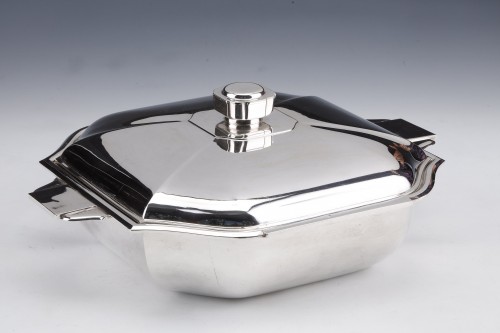 Antiquités - Cardeilhac - Covered vegetable dish in solid silver Art Déco