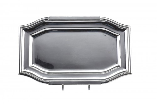 Cardeilhac - Plat rectangulaire en argent massif uni Epoque Art Déco