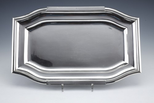 Art Déco - Cardeilhac - Rectangular dish in plain solid silver Art Déco