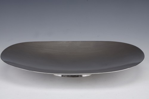 Coupe à fruit ovale en argent martelé XXè siècle Zurich - Argenterie et Orfèvrerie Style Années 50-60