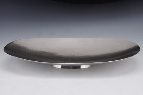 Antiquités - Oval fruit bowl in hammered silver XXth Zurich