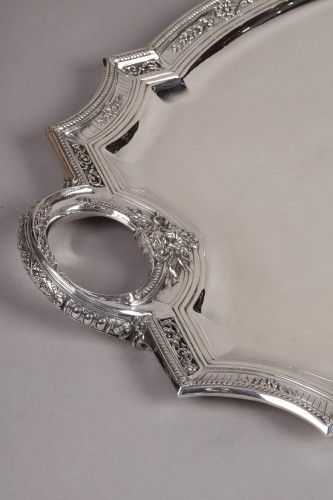 A. Debain - Important Solid Silver Serving Tray Late 19th Century - 