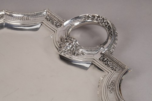 19th century - A. Debain - Important Solid Silver Serving Tray Late 19th Century