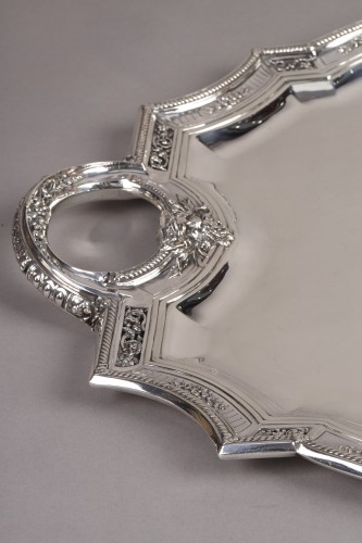 Napoléon III - A. Debain - Important Solid Silver Serving Tray Late 19th Century