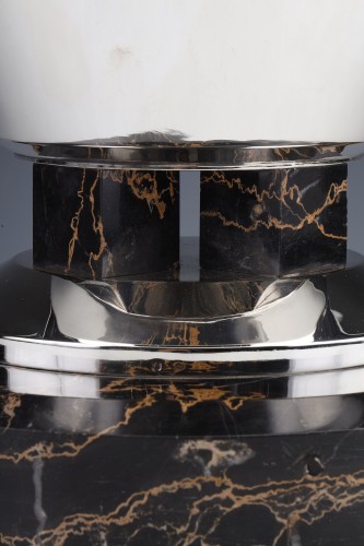 Ravinet d&#039;Enfert - Silver wine cooler on Portor marble circa 1930 - Art Déco