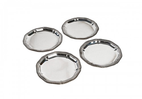 Puiforcat – Set of four silver bottle coasters, early 20th century