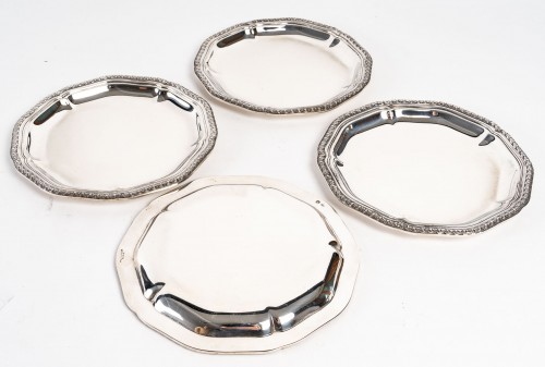 Puiforcat – Suite de quatre dessous de bouteille en argent début XXe - Art nouveau