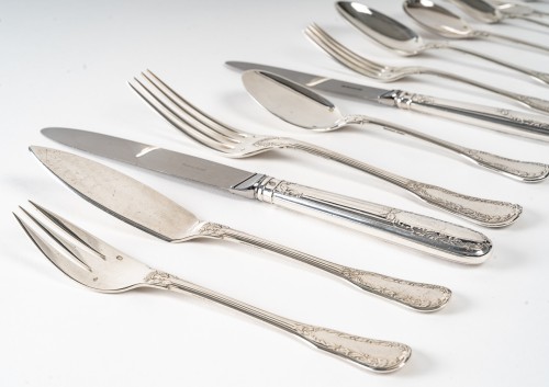 Puiforcat - Twentieth Silver Cutlery Set 153 Pieces &quot;Ségur&quot; Model Unencrypt - 