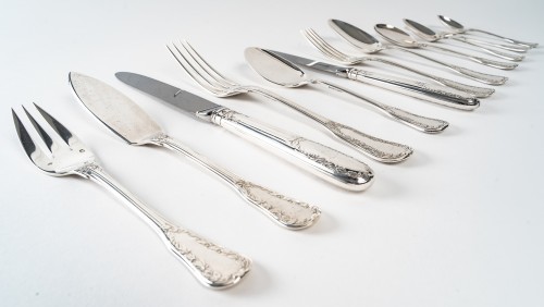 Puiforcat - Twentieth Silver Cutlery Set 153 Pieces &quot;Ségur&quot; Model Unencrypt - 50