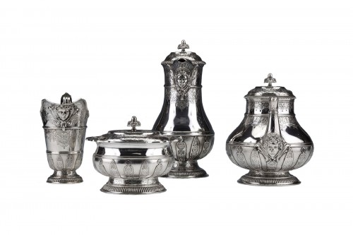 Cardeilhac - Tea and coffee service in sterling silver,19th Model  Mascaron